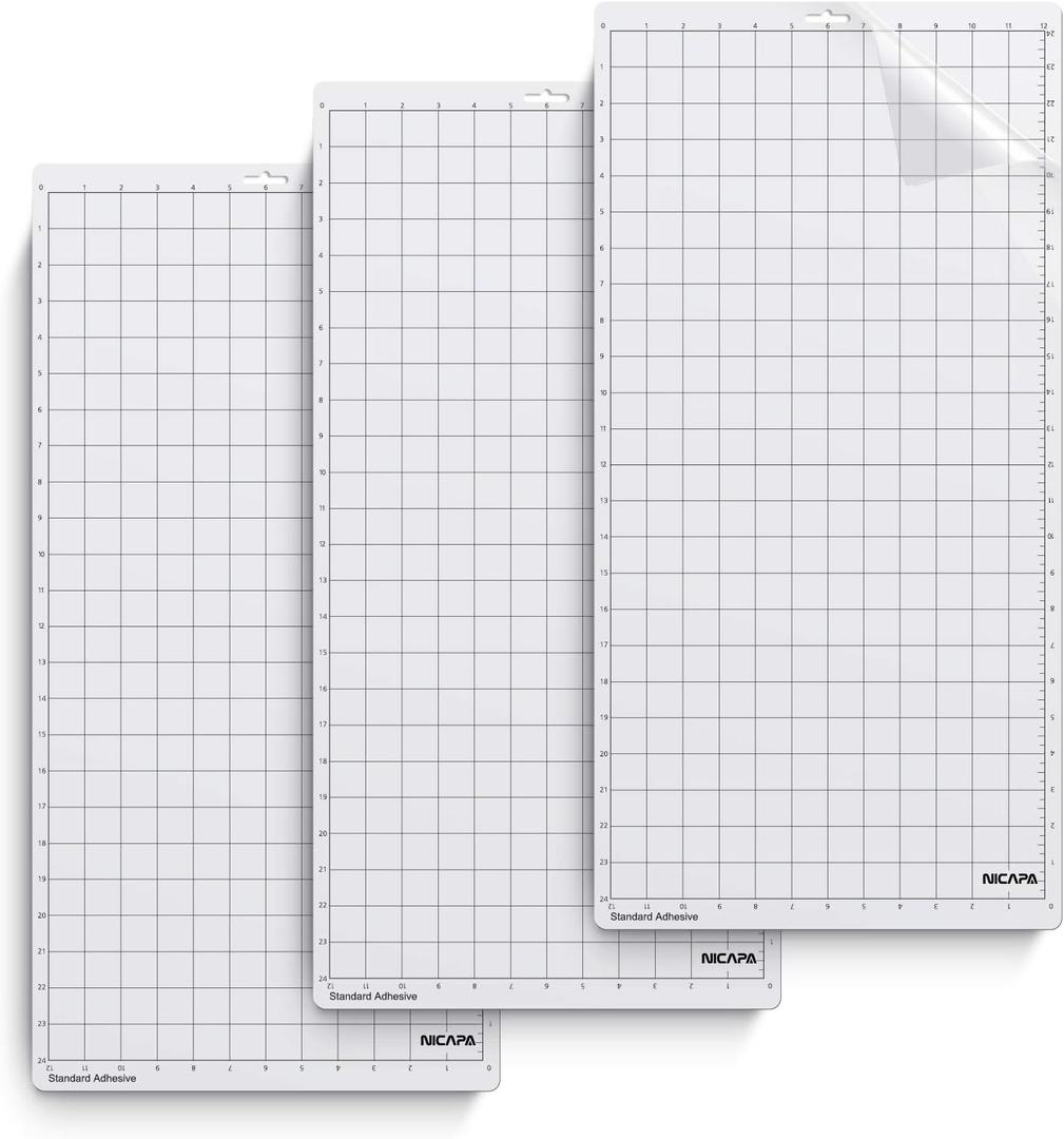 StandardGrip Cutting Mat for Silhouette Cameo 3/2/1 (12x24 inch,3 Mats) Standard Adhesive Sticky Quilting Cricket Cut Mats Replacement Accessories for Silhouette Cameo