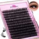Lash Clusters Wispy 80D Eyelash Clusters D Curly 12-20MM Mix Length Cluster Eyelash Extensions Thick Volume Individual Lashes Clusters DIY Eye Lash Extension 3D Eyelashes Clusters at Home By MOONKALI