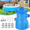 300 GPH ETL Certified Pool Filter Pump for Small Above Ground Pool | Pool Cartridge Filter Pump System with GFCI, Safety & Reliable Water Circulation Pumps - Rapidly Capture Debris - Dark Blue