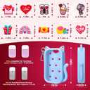 Juome 2 Pack Valentines Silicone Case for Touchland Hand Sanitizer Spray with Keychain & Charms, Cat Protective Holder Compatible with Touch Land Mist Case 1FL. OZ, Valentines Day Gifts for Her/Him