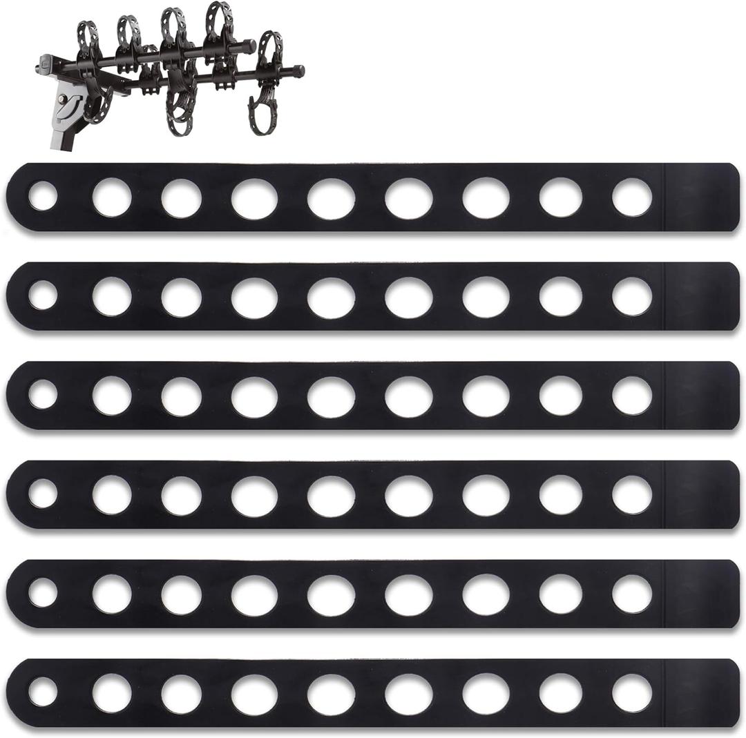 (6-Pack) Replacement Bike Rack Cradle Straps .49" Ladder-Style Strap Holes Compatible with Thule 1/2" Tab 534 Bike Rack Straps Replacement