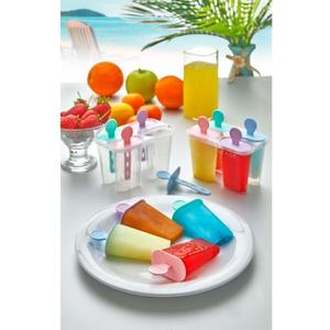 Reusable BPA-Free Ice Pop Molds  4 Pack Plastic Popsicle Molds with Sticks  Colorful Frozen Treat Maker  Dishwasher Safe  Homemade Ice Cream & Ice Pop Tray