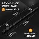 55" Weight Lifting Bar, 1" Standard Straight Barbell Bars for Weight lifting, Olympic Barbell Bar for Bench Press/Hip Thrusts/Squats/Lunges for Gym and Home, 2 Star Star-nuts (480lb Weight Capacity)