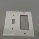 Enerlites 881131-W Decorator/Toggle Switch Wall Plate Combination, 2-Gang, White, Standard Size, Unbreakable Polycarbonate, Replacement Receptacle Faceplates Outlet Cover