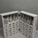 Wooden Christmas Advent Calendar Book with LED-lit Winter Forest Scene - 24 Drawer Countdown with Fine Silver Reindeer & Snow Design - Decorative & Functional Gift Storage for Kid