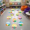 2 x WorldBazaar 8'' Positive Affirmation Stickers Classroom Floor Decals 12Pcs