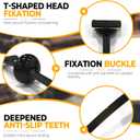 2 x 200PCS Nylon Universal Cable Tie Buckle Set  Automotive Zipper Clips and Zip Ties for Car Accessories, Heavy Duty Panel Fasteners with Pin & Button Design for Bumper, Door, Trim, Interior Repair