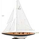 SAILINGSTORY Wooden Sailboat Decor Ship Model Yacht Rainbow, 28"