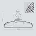 SONGMICS 30 Pack Coat Hangers, Heavy-Duty Plastic Suit Hangers, S-Shaped Opening, Space-Saving, 360º Swivel Hook, 16.3 Inches Wide, Light Gray and Dark Gray UCRP041G05