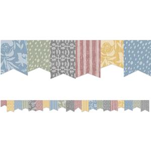 Teacher Created Resources Classroom Cottage Pennants Die-Cut Border Trim (TCR7183)