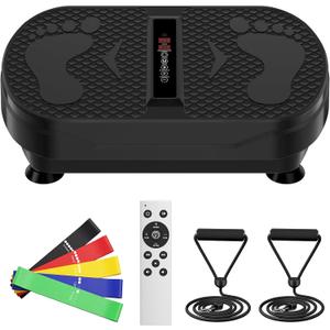 Vibration Plate Exercise Machine, 130 Levels Full Body Workout Vibrating Plate for Lymphatic Drainage Weight Loss, 450 Lbs Capacity Shake Platform with Bluetooth for Women Men