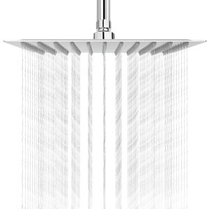 NearMoon Rain Shower Head, High Flow Stainless Steel Square Rainfall Shower, High Pressure Design, Awesome Shower Experience Even At Low Water Flow (10 Inch, Chrome Finish)