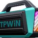 Powerful 80W Outdoor Bluetooth Speaker: IPX6 Waterproof, Rugged, 20H Playtime, Deep Bass, Lightshow, TWS, BT 5.3 Wireless, Portable for Travel Hiking Camping Beach Pool - Teal
