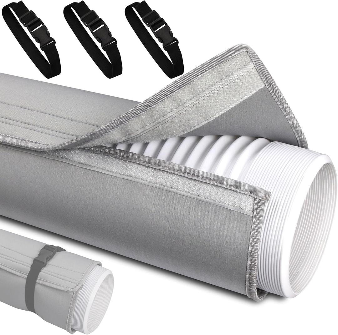 Portable Air Conditioner Hose Cover, Portable AC Hose Duct Vent Insulation Sleeve AC Hose Insulated Cover Wrap for 5" & 5.9" Diameter AC Exhaust Hoses Tube for Heat Reduction (Gray)