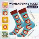 5 Pairs Funny Cotton Socks Crazy Colorful Crew Sock