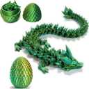 3D Printed Dragon Egg,Mystery Crystal Dragon Fidget Toys,Articulated Dragon,Home Desk Decor Easter Surprise Dinosaur Eggs,Adults Fidget Toys for Autism/ADHD (Yellow.8)