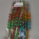 24 Glitter Mouse Ear Party Favors-Reusable Drinking Straws-Birthday Oh Twodles Party Supplies- Plastic Straws for Boys Girls Party Decorations,Princess Theme Crazy Silly Straw with 2 Cleaning Brushes