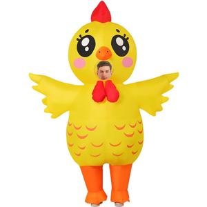 COMIN Inflatable Chicken Costume for Adults Simulated Skin Air Blow up Funny Halloween Costume Inflatable For Men Women 72"