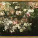 MTFBWY Framed Canvas Wall Art Vintage Floral Painting Garden in May Flowers Prints Countryside Printing Picture Retro Wall Decor for Livingroom Bedroom Bathroom Kitchen 12"x16"