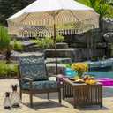 Arden Outdoor Deep Seat Cushion Set, 24 in x 24 in, Weather-Proof, Rain-Proof, Fade Resistant Patio Cushion for Chair, Sofa, and Couch Sapphire Aurora Blue Damask, 1 Pack