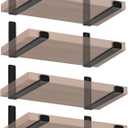 8 Pack - 11.25" L x 6" H x 1.5" W J Lip Shelf Brackets Rustic Farmhouse Iron Wall Floating Shelf Bracket Metal Shelf Bracket Industrial Shelf Supports with Screws Black