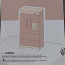 ROBUD Wooden Play Fridge, Kitchen Toy Fridge Freezer Set with Ice Maker, Play Kitchen Refrigerator, Kitchen Playset Gift for Kids & Toddlers, Age 3+ (Pink)