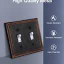 Metal Wall Plates, Switch Plates and Outlet Covers, Decorative Pearl Design (2 Toggle 2PK, Aged Bronze, Midsize)