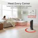 Lasko 1500W Ceramic Tower Space Heater with Remote, Thermostat, Timer & Widespread Oscillation, Portable Electric Heater for Indoor Use, Bedroom & Living Room, 751320