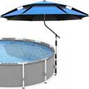 Above Ground Pool Umbrella, 6 ft Adjustable Poolside Umbrella & Pool Sun Shade, Pool Shade for Above Ground Pools