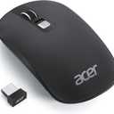 acer Computer Mouse Wireless, 2.4G Slim USB Wireless Mice with USB Receiver, 800/1200/1600 Adjustable DPI Optical Laptop Mouse with 4 Buttons, Portable for Laptop, Desktop, PC