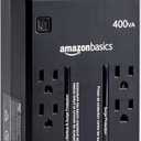 Amazon Basics UPS Battery Backup & Surge Protector, 400VA/255W, 6 Outlets, Uninterruptible Power Supply, Small Compact Size, Black