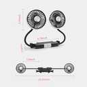 Dual Head Car Fan USB Powered, 3 Speed Adjustable 360 Rotatable Cooling Air Fan with 2 LED Lights for Dashboard SUV RV Truck Sedan Home Office, Portable Rear Seat Fans for Kids
