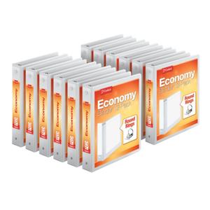 Cardinal by TOPS Products Economy Value ClearVue 1.5-Inch Round Ring Binders, 350 Sheet Capacity, White, Case of 12 Binders (90631)