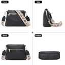 FOXLOVER Quilted Crossbody Bags for Women Vegan Leather Boho Purses Shoulder Handbags with Tassel (Black 01)