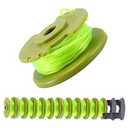 A ANLEOLIFE AC14RL3A String Trimmer Replacement Line with AC14HCA Cap, 11ft/0.065" Autofeed Spools for 18V, 24V and 40V Cordless Trimmers(6 Spools & 1 Cap)