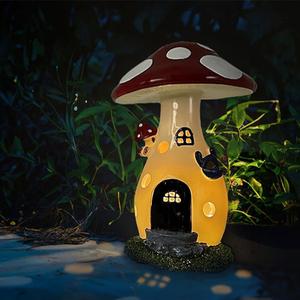 Fairy Houses for Outside - Solar Light Garden Decor, Solar Garden Decor, Waterproof Yard Mushroom Ornaments for Patio Lawn, Christmas, Birthdays, Unique Gift Ideas for Gardening Mom & Grandma