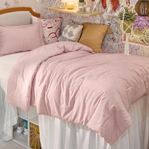 Bedsure Twin/Twin XL Comforter Set - Pink Soft Bedding for All Seasons, Cationic Dyed Bed Set, 2 Pieces, 1 Twin Size Comforter (68"x88") and 1 Pillow Sham (20"x26"+2") (06 - Pink Melange)