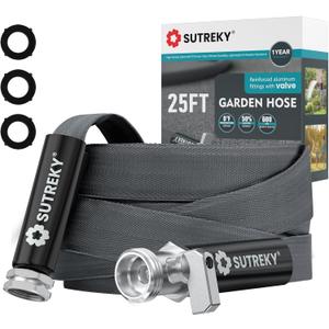 25ft Garden Hose, Ultra Lightweight All-Weather Water Hose, Durable & Flexible, Built-in Valve, Leak-free Connections, TPU Water Hose, Drinking Water Safe
