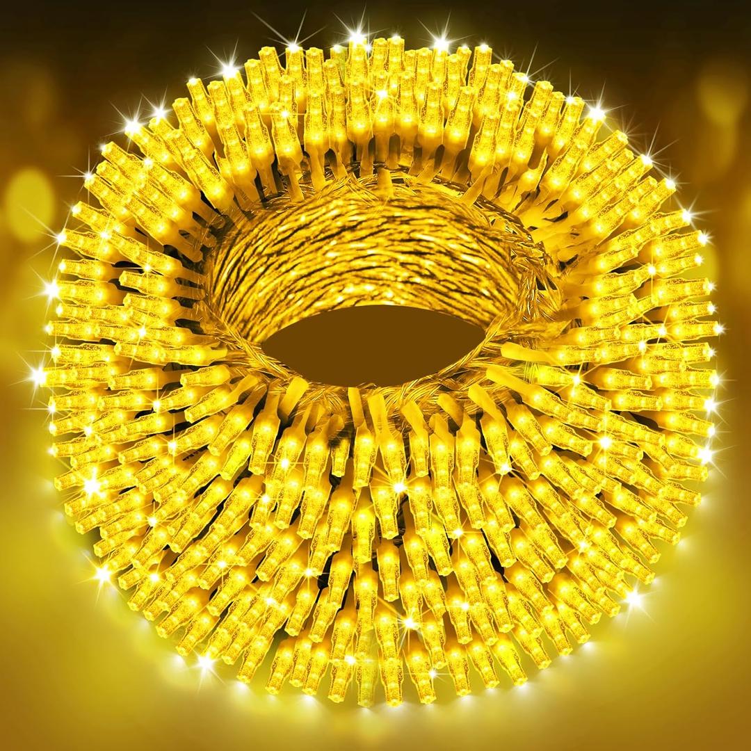295Ft 600LED F8 Upgraded Christmas Lights - Outdoor Decorations with 8 Modes, Memory Timer & Waterproof Fairy String Lights for Xmas, Wedding, Party & Holiday Decor