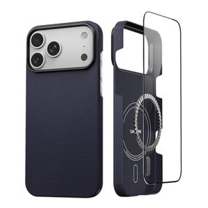 Thinborne Compatible with iPhone 17 Pro Case, [600D Aramid Fiber] [Mag Magnetic] [Extremely Thin] [Minimalist Style] [Carbon Fiber Textures] - Wild Navy