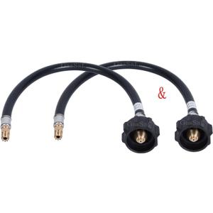 GasSaf 12inch RV Pigtail Propane Hose QCC1 Connector with Acme Nut and a 1/4'' Inverted Male Flare.2 PCS