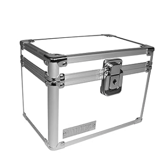  Vaultz Locking 4 x 6" Index Card Box, White 