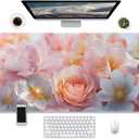 Extra Large Mouse pad for Desk, Desk pad for Keyboard and Mouse,31.5x15.7 inches,Flower Mouse pad for Office,Home,Work