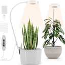 Pot Clip on Grow Lights for Indoor Plants Full Spectrum,LED Plant Lights for Indoor Growing,10-Level Dimmable & Timer,Adjustable Gooseneck Plant Grow Light for Small Plant,Succulents,White 1 Pack
