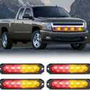 Nilight 6LED Emergency Strobe Lights Ultra slim Surface Mount Hazard Caution Light bar 12-24V Sync Feature Warning Flashing Light kit for Truck Car Vehicle ATV SUV UTV Red and Yellow
