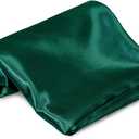 Green Satin Flat Sheet - Queen Size Luxury