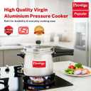Prestige Popular Aluminum Pressure Cooker, 5 L, Silver
