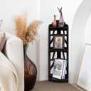 J JINXIAMU Corner Shelves,Corner Shelf Stand Waterproof Great for Bathroom Storage Tight Space,Small Shelf Stand Fit for Toilet Paper Holder Storage, Corner Tables for Small Space,Black