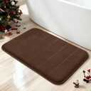 Yimobra Brown Bath Mat, Super Soft Absorbent Memory Foam Bathroom Rug Non Slip, Quick Dry, Machine Washable Floor Carpet for Tub Shower, Home Decor Accessories, 24x17