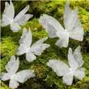3D Handing Butterfly Decorations for Wall, Outdoor Fence, Centerpiece | Waterproof Flowers for Spring Garden Birthyday Party Decoration, Nursery Room (White)